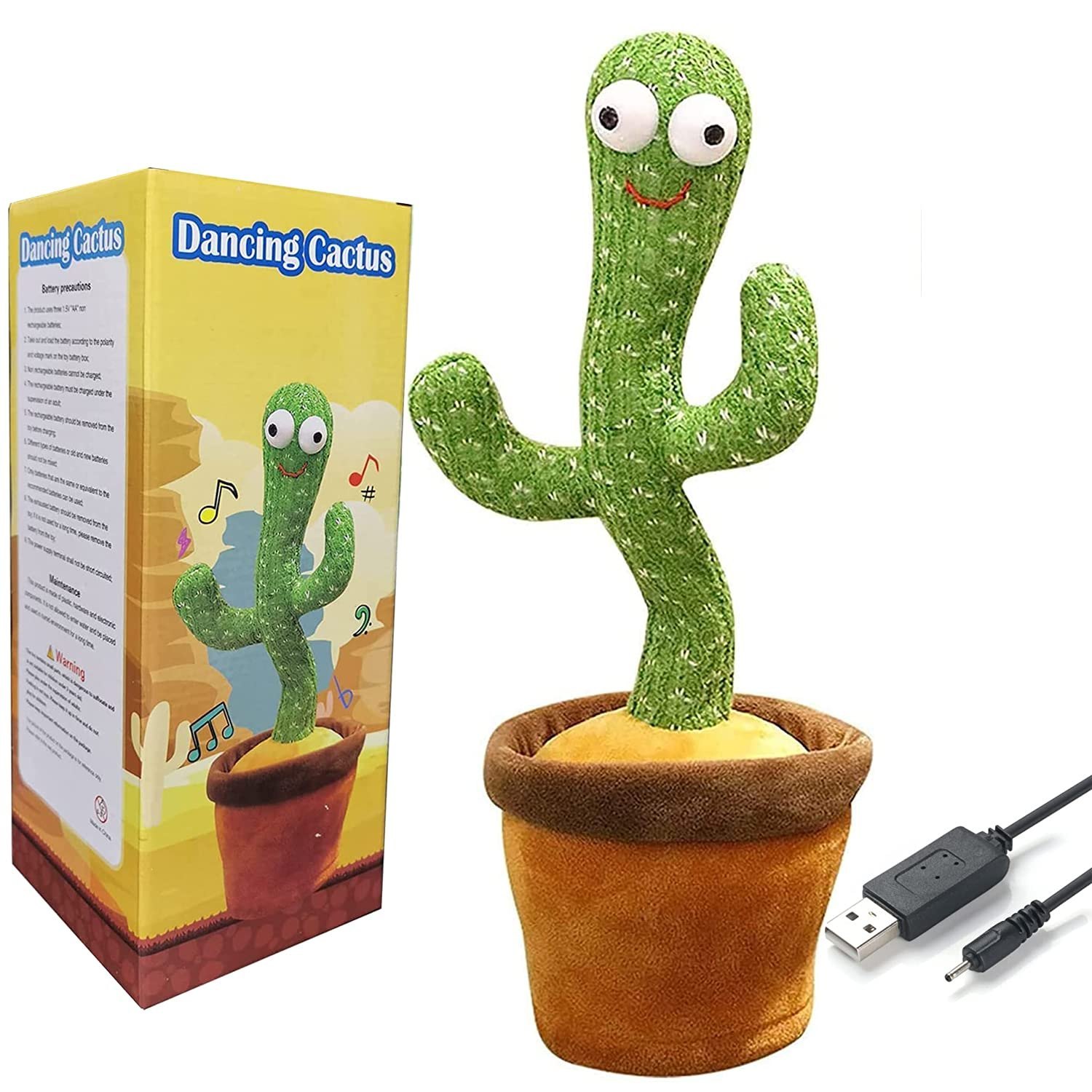 Wembley Toys Talking Cactus for Kids Dancing Cactus Toys Can Sing Wriggle &amp; Singing Recording Repeat What You Say Funny Education Toys Playing Home Decor Items for Kids