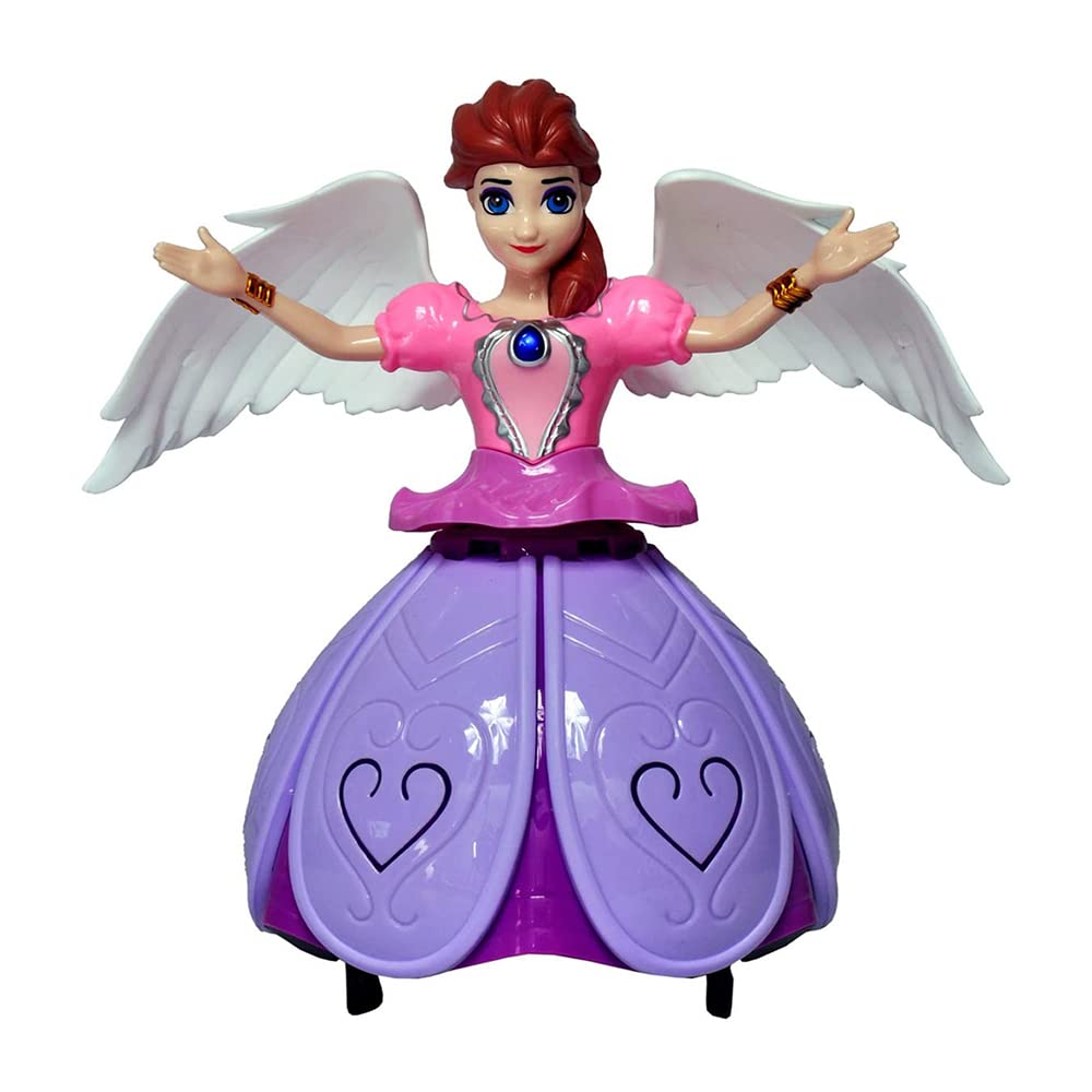 Zest 4 Toyz Musical Toys for Kids Dancing Princess Doll 360 Degree Rotating Light &amp; Sound Toy with Bump and Go Action for 1 Year Old Baby Boys &amp; Girls - (Purple Angle Doll)