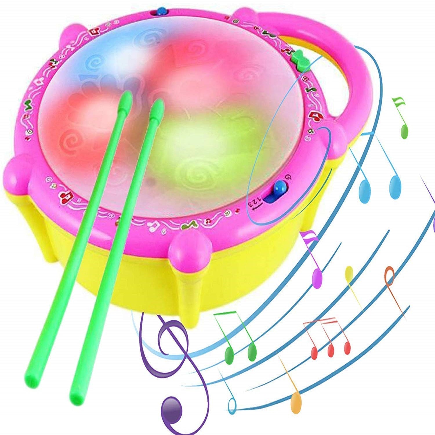 Flash Drum with 3D Lights and Music Multi Color