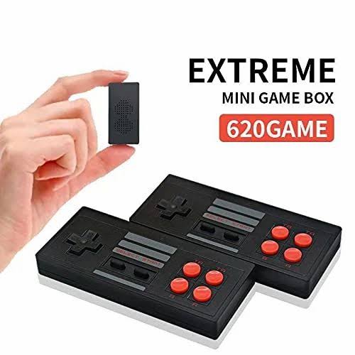 GSH Plug &amp; Play Wireless Video Game for Kids (8 bit Retro Built-in Games) for up to 2 Players-Multi Color