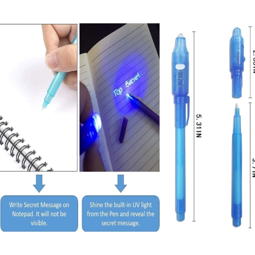 Birthday Popper Invisible Ink Magic Pen ( 5 pieces) with UV-Light Birthday Return Gifts for all age group Bulk Buy Abracadabra Collection-Multicolour