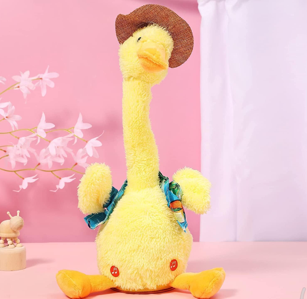 Talking Dancing Duck, Repeating What You Say Mimicking Recording Plush Baby Toy Musical Hindi Song Singing Talking of Lighting Up Toy for Boy Kid