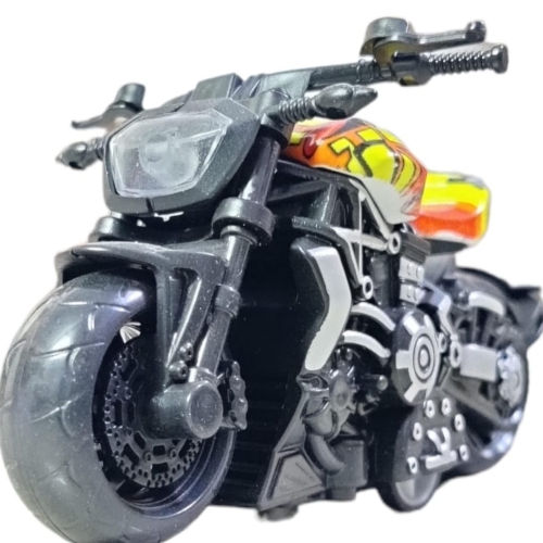 PLUSPOINT Diecast Motorcycle Toy Bike Scale Model,Pull Back Vehicles Alloy Simulation Superbike Also for Car Dashboard,Kids,Adult (Graffiti Bike)