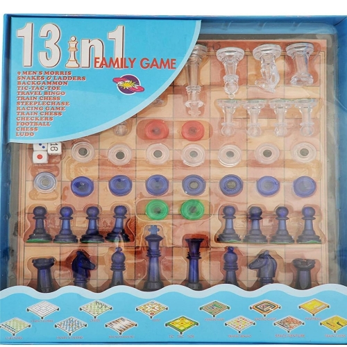 DMSO DHARMISHO 13-in-1 Magnetic Ludo, Chess, Snake and Ladder and More Board Game for Kids and Family Fun Game (Multicolor)