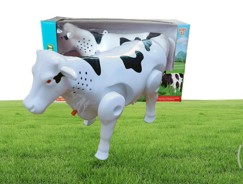 Electric Cow with Light, Musical Sound &amp; Walking Plastic Toy for Kids Boys &amp; Girls (Color: White)