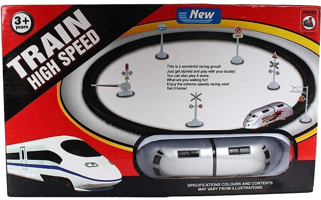 Toy Train High Speed Big Train Play Set Toy Battery Operated Train Set with Light and Sound (High Speed Bullet Train)