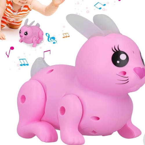 Walking Rabbit Figure Pet Electronic Toy with Light and Sound Dancing Bouncing Flashing Toy