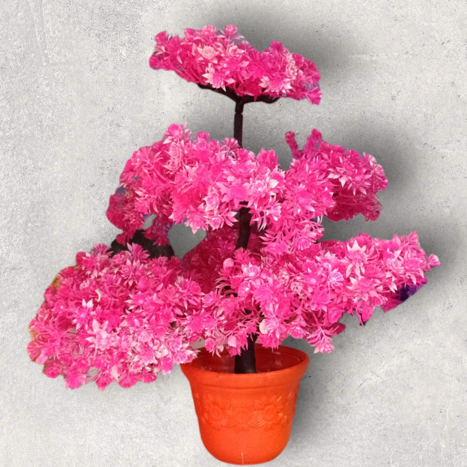 "Mini Pink Artificial Bonsai: Delicate Beauty in Compact Form"